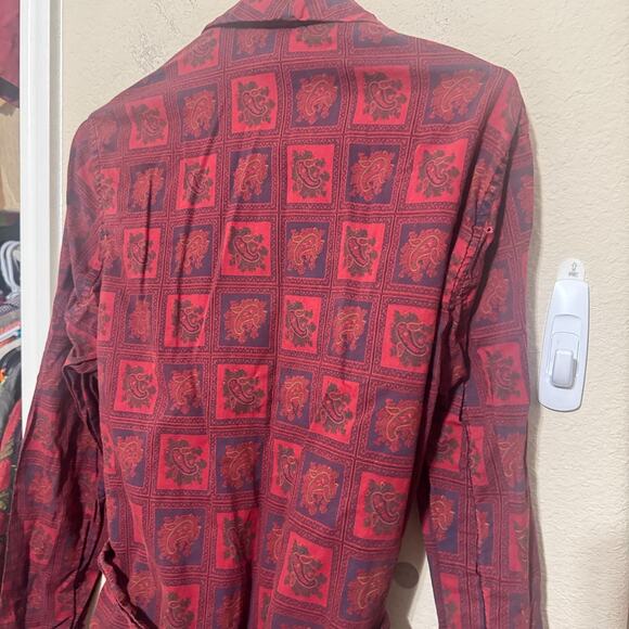 State O Maine Robe Mens S/M burgundy red paisley belted lightweight VTG 1950s - Picture 8 of 8